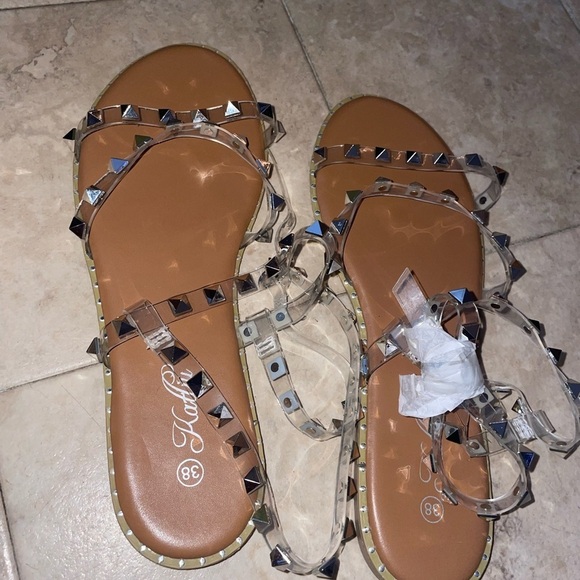 katliu Women's Flat Sandals Strappy Studded 8 - Picture 10 of 11